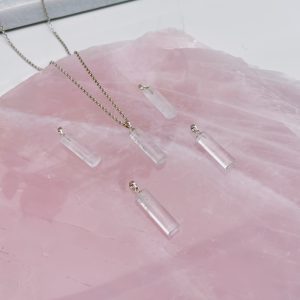 clear quartz tube pendant
