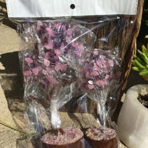 BOXED & BAGGED ITEMS amethyst- rose quartz trees