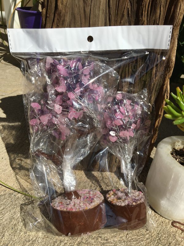 BOXED & BAGGED ITEMS amethyst- rose quartz trees