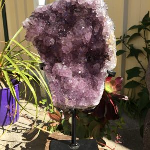CRYSTALS ON STANDS brazilian amethyst on metal stand indiviually priced