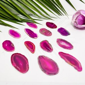 AGATE Pink Agate slices 7cm