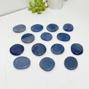 Blue Quartz Flat Stone 45mm